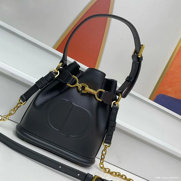 CD-Embossed Calfskin Black Bag Dior C'est Small 0714 Luxury